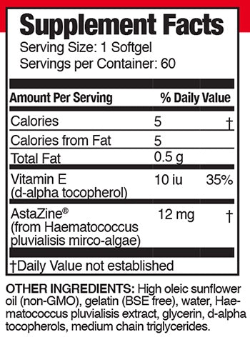 Brain Basics Ultra Pure ASTAXANTHIN 60 soft gels