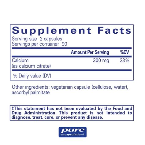 CALCIUM CITRATE 180 VCAPS Pure Encapsulations