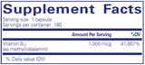 Methylcobalamin 1000mcg 180 Caps PURE ENCAPSULATIONS