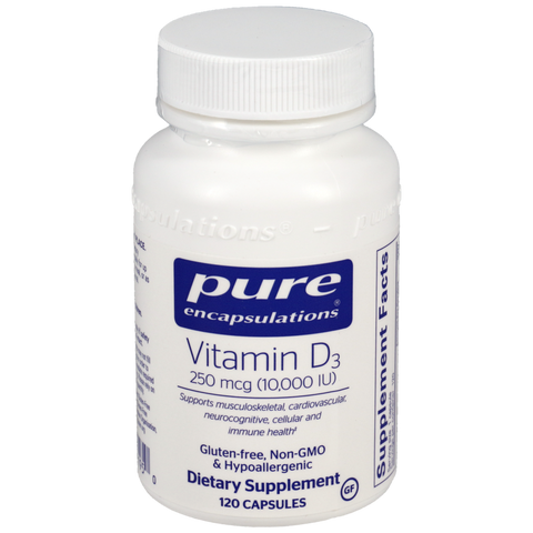 Vitamin D3 250 mcg (10,000 IU) 120 vcaps Pure Encapsulations