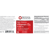 Vitamin D-3 10,000 IU 120 gels Protocol For Life