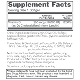 Vitamin D-3 10,000 IU 120 gels Protocol For Life