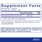 NAC (n-acetyl-l-cysteine) 900 mg 240 caps Pure Encapsulations