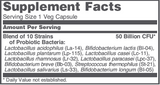 PROTODOPHILUS 50 BILLION cfu  50 Vegetarian Caps  PROTOCOL FOR LIFE