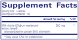 Silymarin 250 mg 120 vegcaps Pure Encapsulations