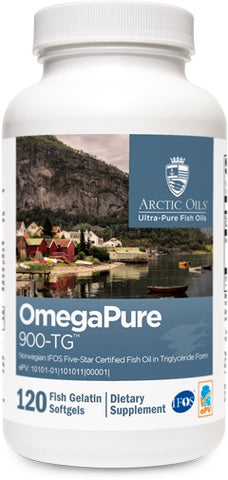 OmegaPure 900-TG  120 Gel Caps Arctic Oils XYMOGEN Norwegian IFOS Five-Star Certified Fish Oil in Triglyceride Form