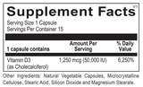 Vitamin D3 50,000 IU  10 packets with 15 caps in each packet (150 caps) ORTHOMOLECULAR